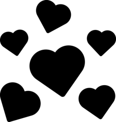 Hearts In The Air Svg Line Art, Free Vectors File